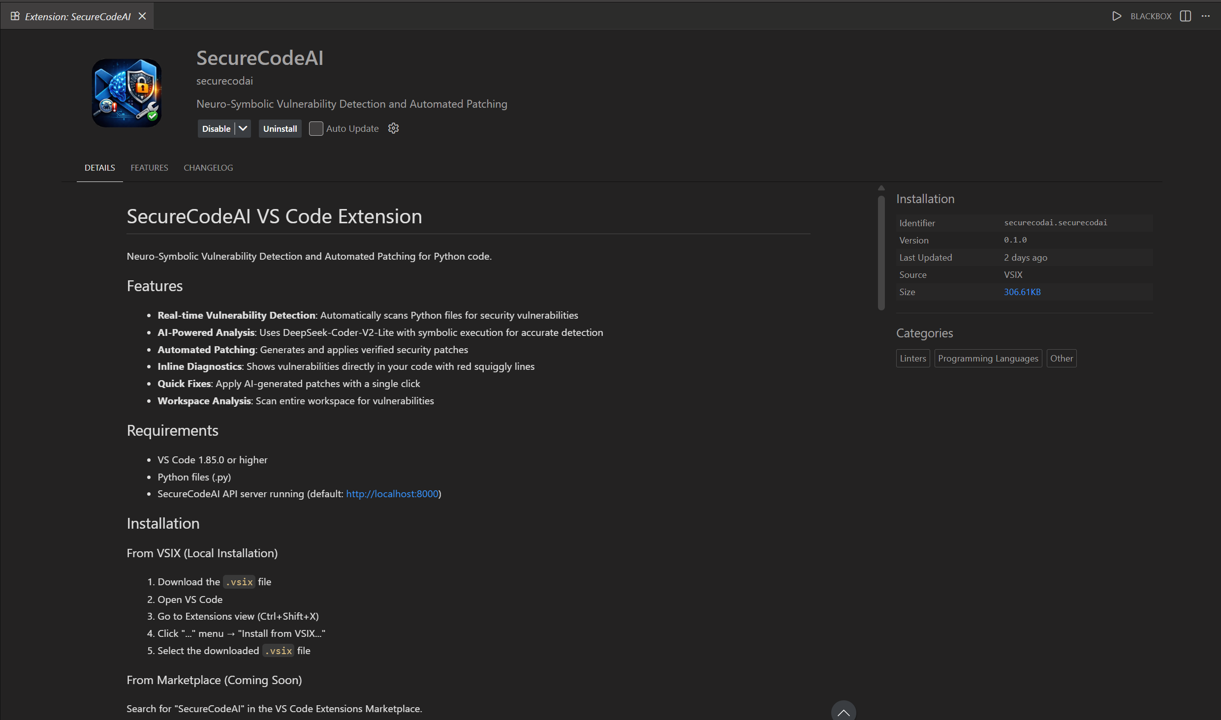 SecureCodeAI VS Code Extension
